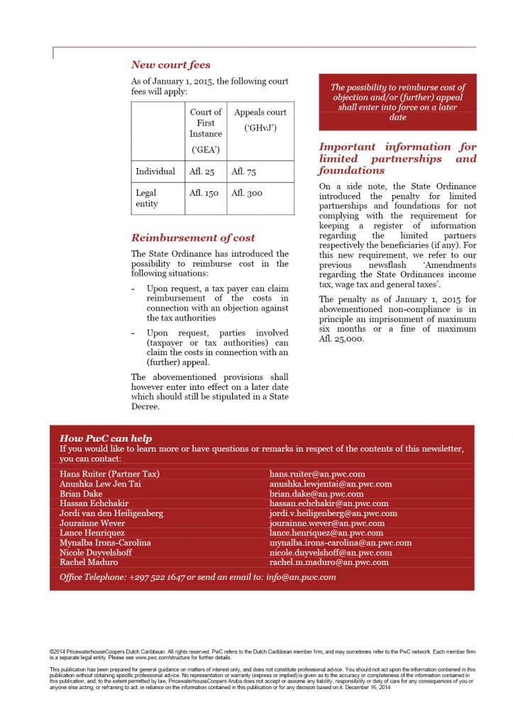 PWC Newsflash Introduction further appeal in tax cases and changes in the tax litigation procedure in first instance2